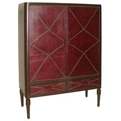French 1930s Leather Cabinet in the Manner of Andre Groult 4