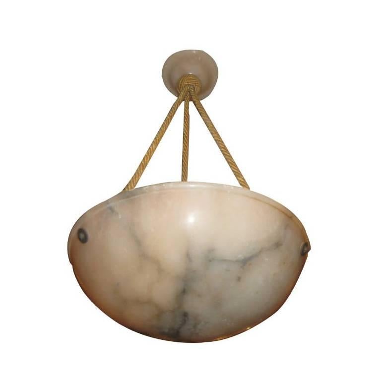 Cream Colored Alabaster Light In Good Condition In New York, NY