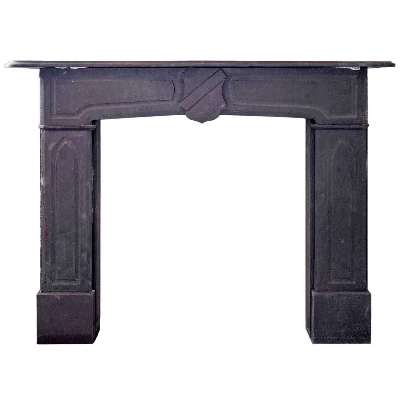 19th Century Victorian Gray Slate Mantle For Sale