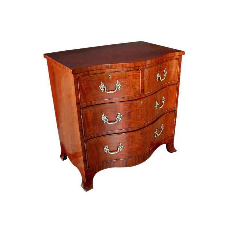 English George III Style Mahogany Serpentine-Form Four-Drawer Chest