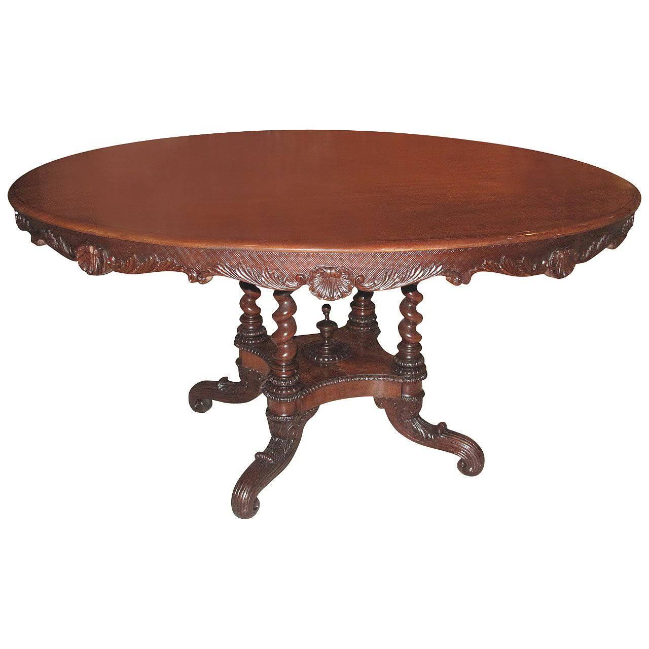 19th Century Danish Carved Mahogany Centre Table
