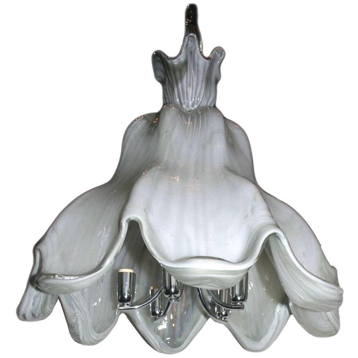 Hand-Blown Murano Glass Light Fixture For Sale