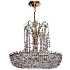Vintage Amethys and Clear Crystal Chandelier