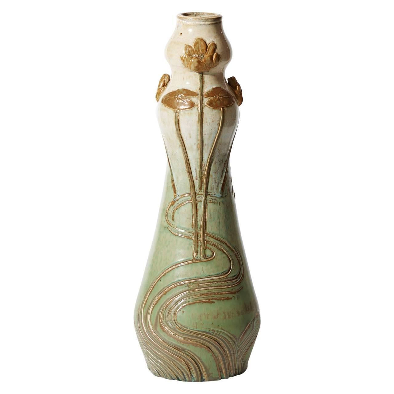 20th Century Floral Vase by Emile Belet for Paul Milet For Sale