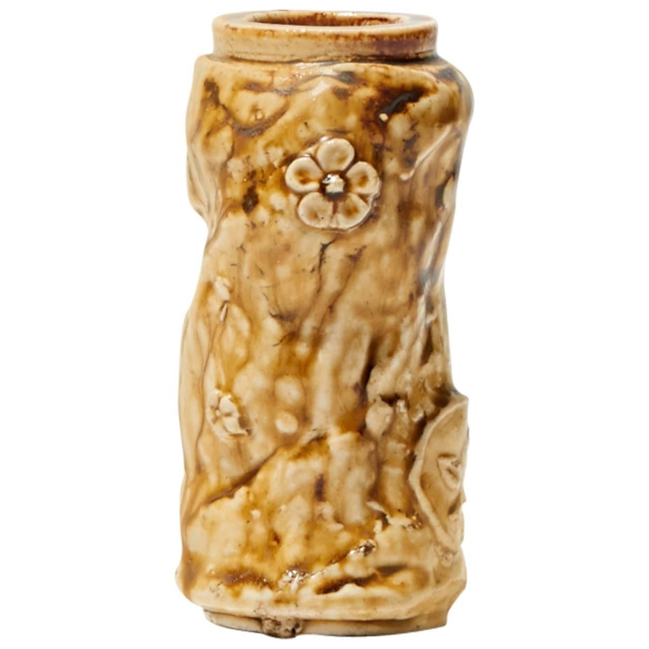 19th Century Marble Floral Porcelain Vase by Jean-Michel Cazin For Sale