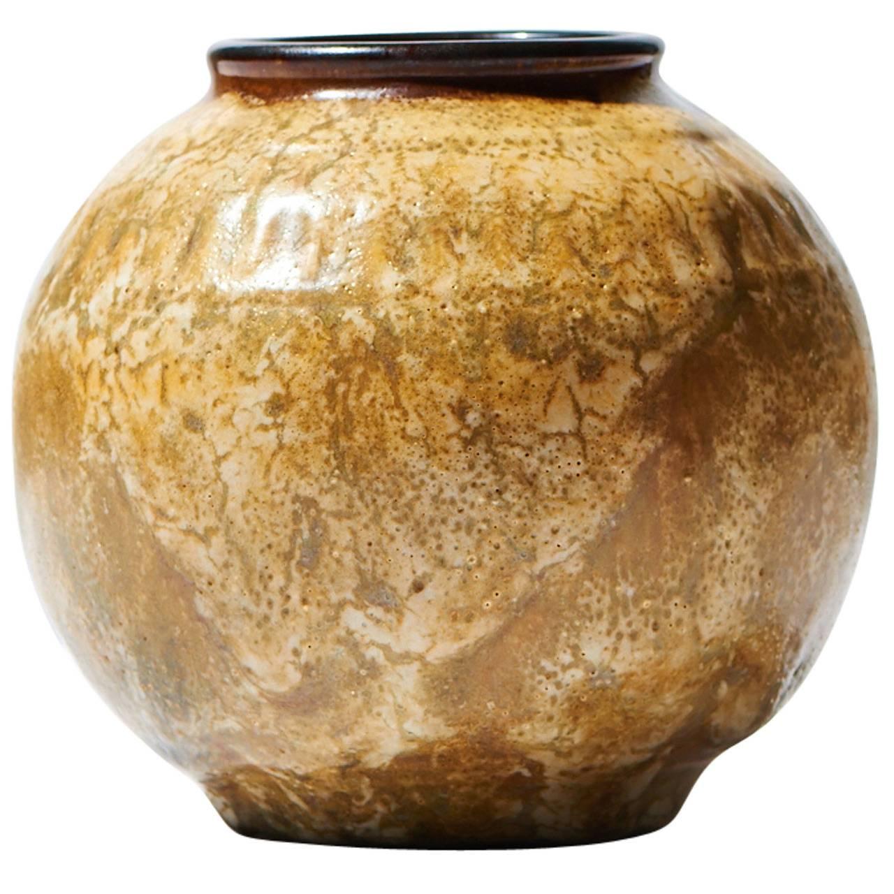 20th Century Ostrich Egg Stoneware Vase by Émile Decoeur For Sale