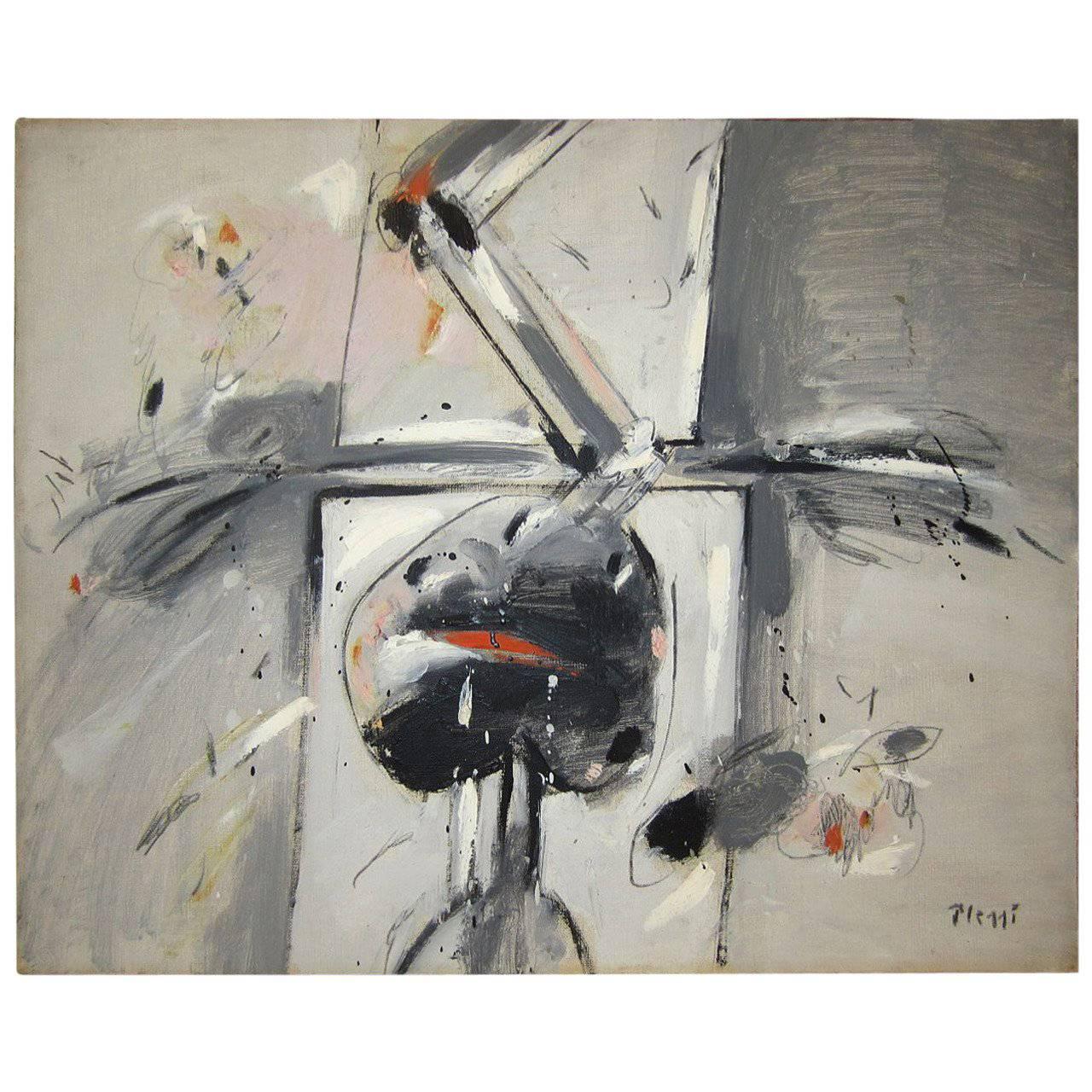 Fabrizio Plessi (1940- ) Pintura al óleo abstracta de la Galería Orler Italia en venta