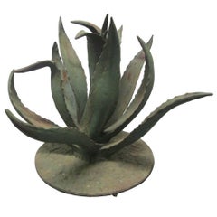 Large Brutalist Iron Cactus Sculpture