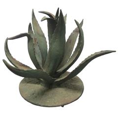 Large Brutalist Iron Cactus Sculpture 11