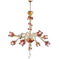 Two Stunning Organic Floral Venetian Glass Chandeliers 7