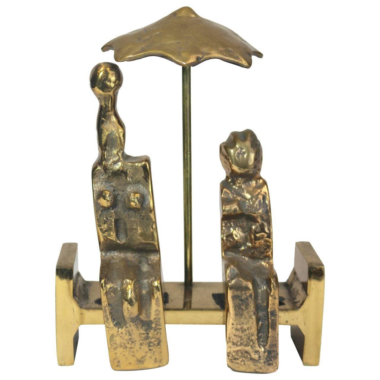 Style of Max Ernst Bronze Sculpture, "Rendez-Vous d'Amour", Signed Provenance For Sale