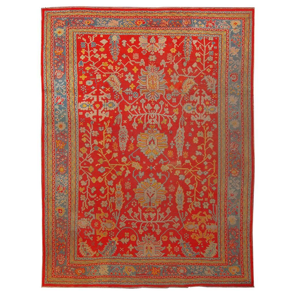 Antique Turkish Oushak Carpet, 10' x 14' For Sale