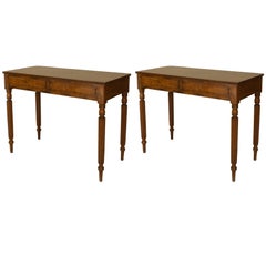 Pair of 20th Century English Georgian Style Mahogany Consoles