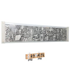 Rare Jean Dubuffet Monochrome Silkscreen Mural on Paper Scroll, "Parcours"