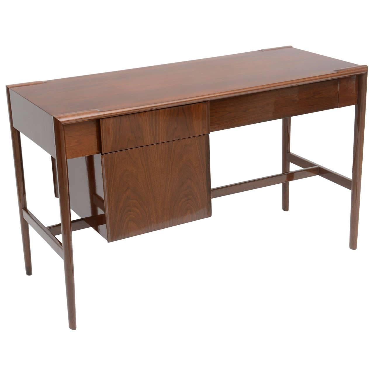 American Modern Walnut Desk For Sale