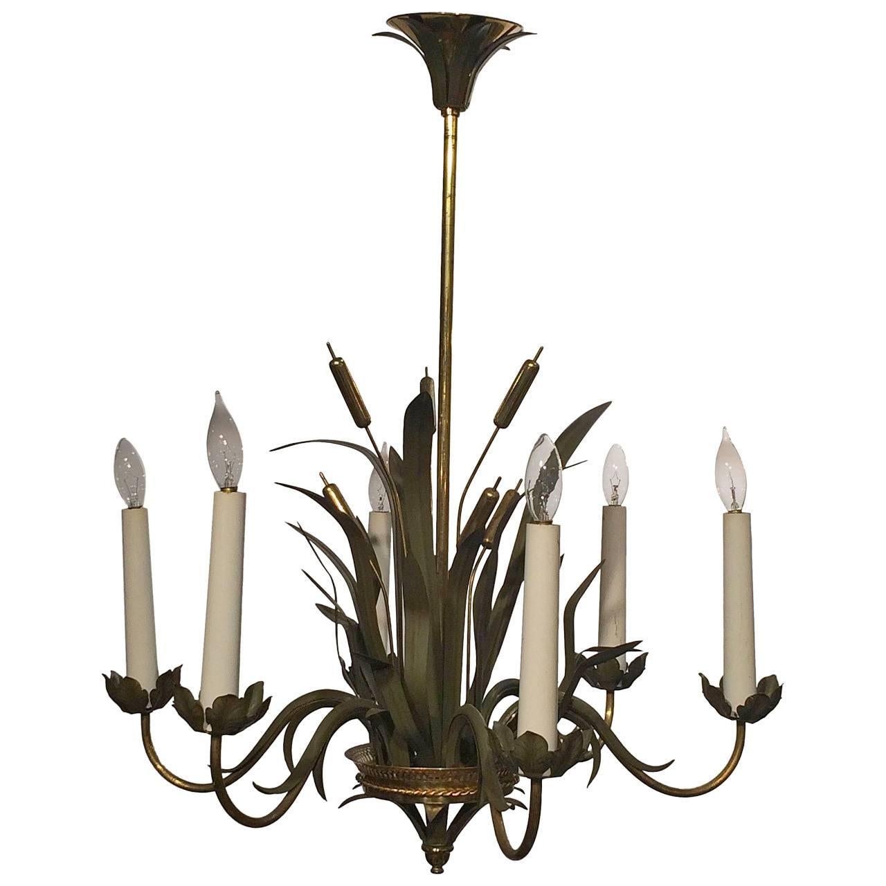 French Six-Light Chandelier by Maison Charles