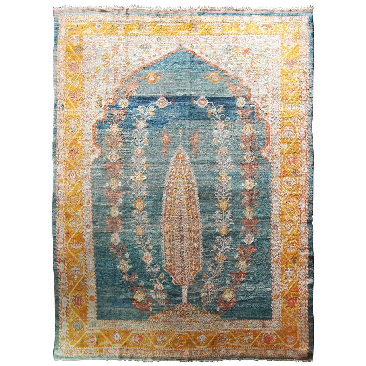 Antique Angora Oushak Carpet For Sale