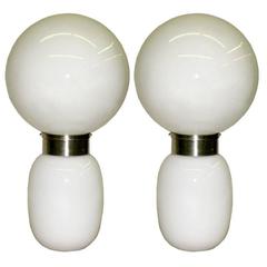 Pair Large Mid-Century Modern Glass Table / Floor Lamps by Carlo Nason, Mazzega 8