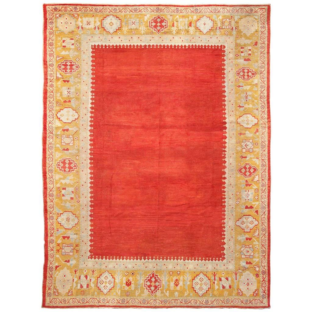 Antique Turkish Ushak 'Oushak' Carpet, 10.2" x 14.8"