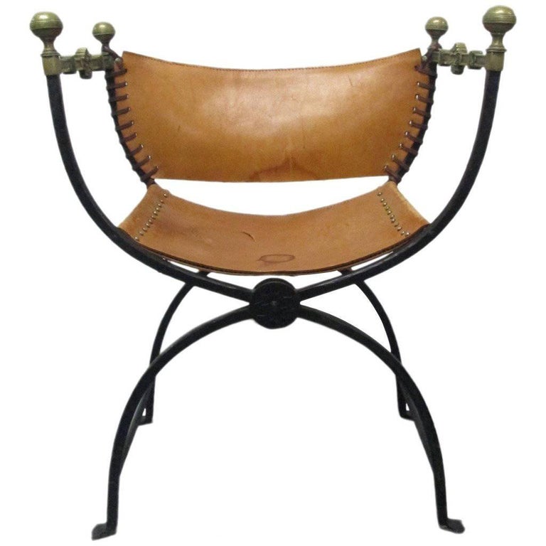 Italian Curule Savonarola Gothic Throne Chair at 1stdibs