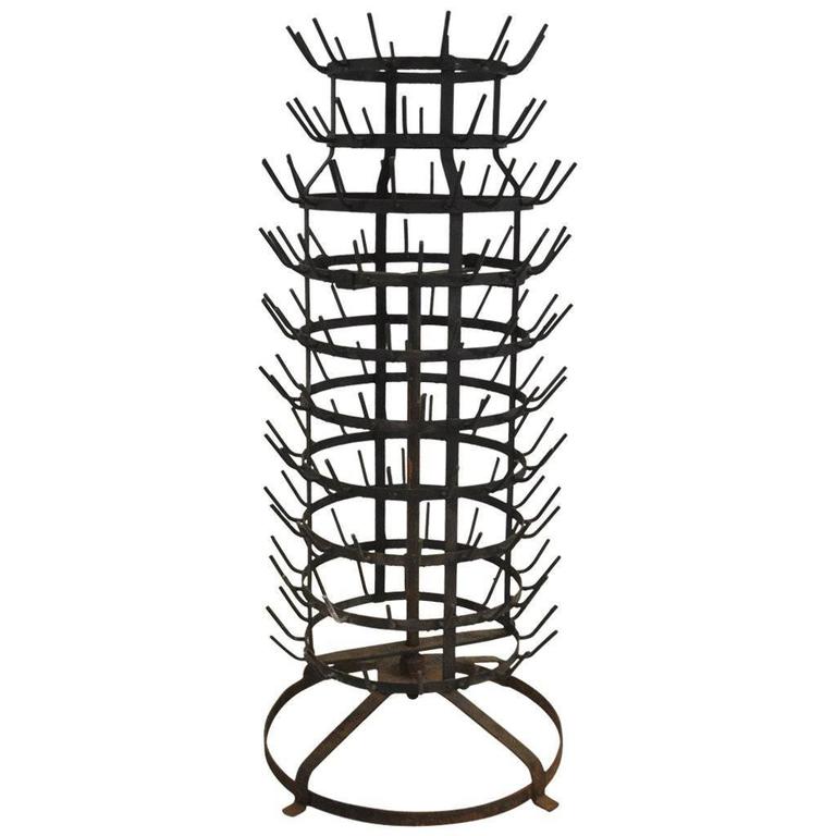 Huge French Swiveling Bottle Drying Rack For Sale at 1stdibs