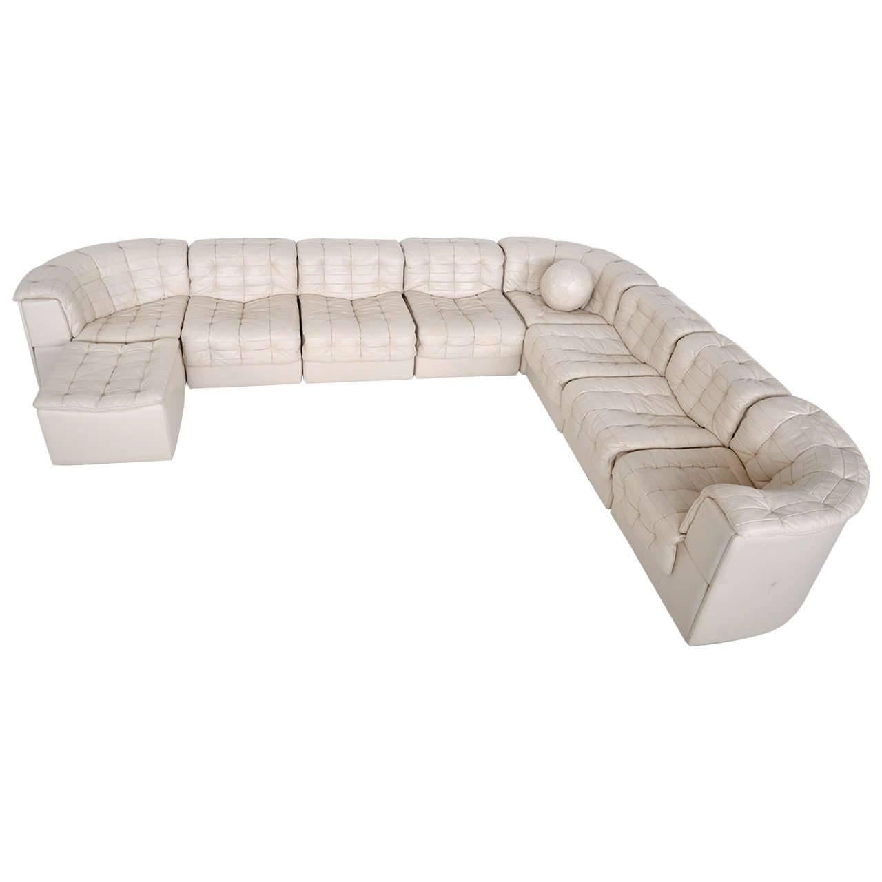 De Sede White Leather Sectional Sofa