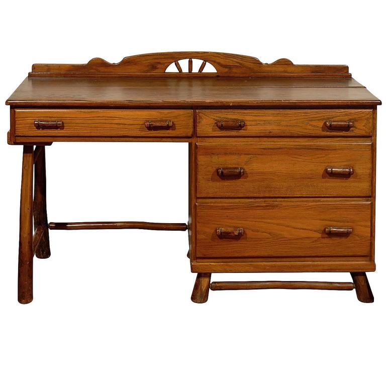 Old Hickory Desk and Chair at 1stDibs