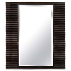 Rectangular Mirror with Lacquered Ebonized Wood Surround