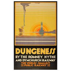 Original Antique Poster: Dungeness Kent by the Romney, Hythe & Dymchurch Railway