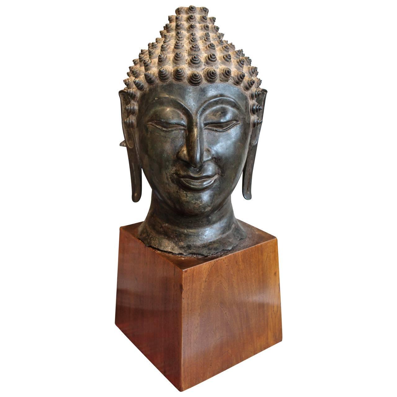 Bronze Buddha Head For Sale