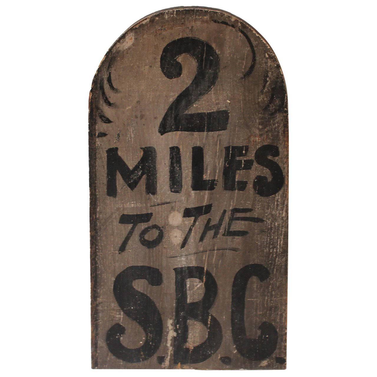 19th Century Original Painted S.B.C. Sign, New England