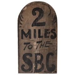 19th Century Original Painted S.B.C. Sign, New England 1