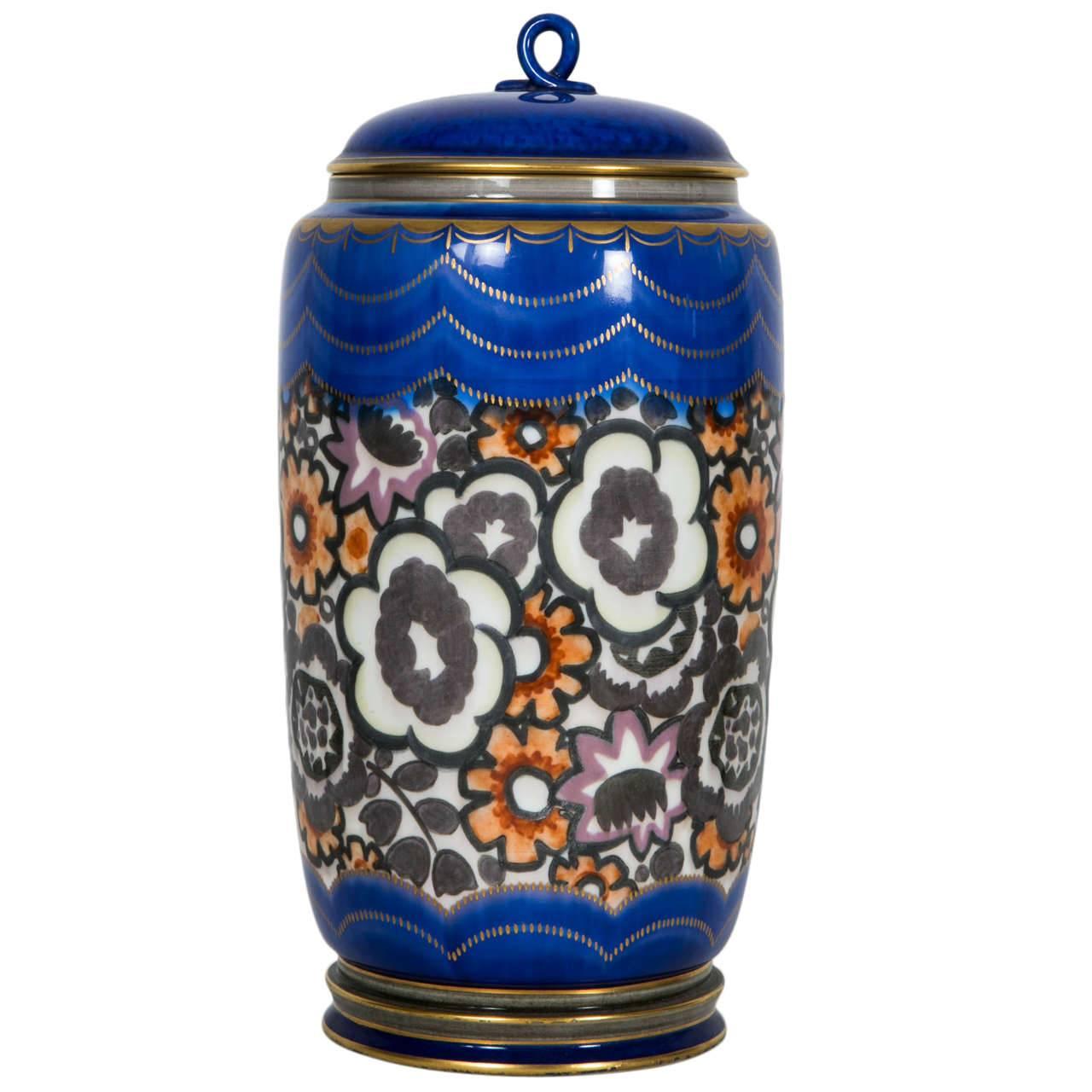 Enamelled Sevrees Porcelain Vase by Henri PATOUT, 1926