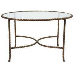 Italian Round Solid Bronze 'Rope and Tassle' Cocktail Table 11