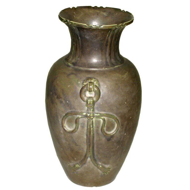 French Colonial Mid-Century Modern Neoclassical Ceramic Vase/Urn For Sale
