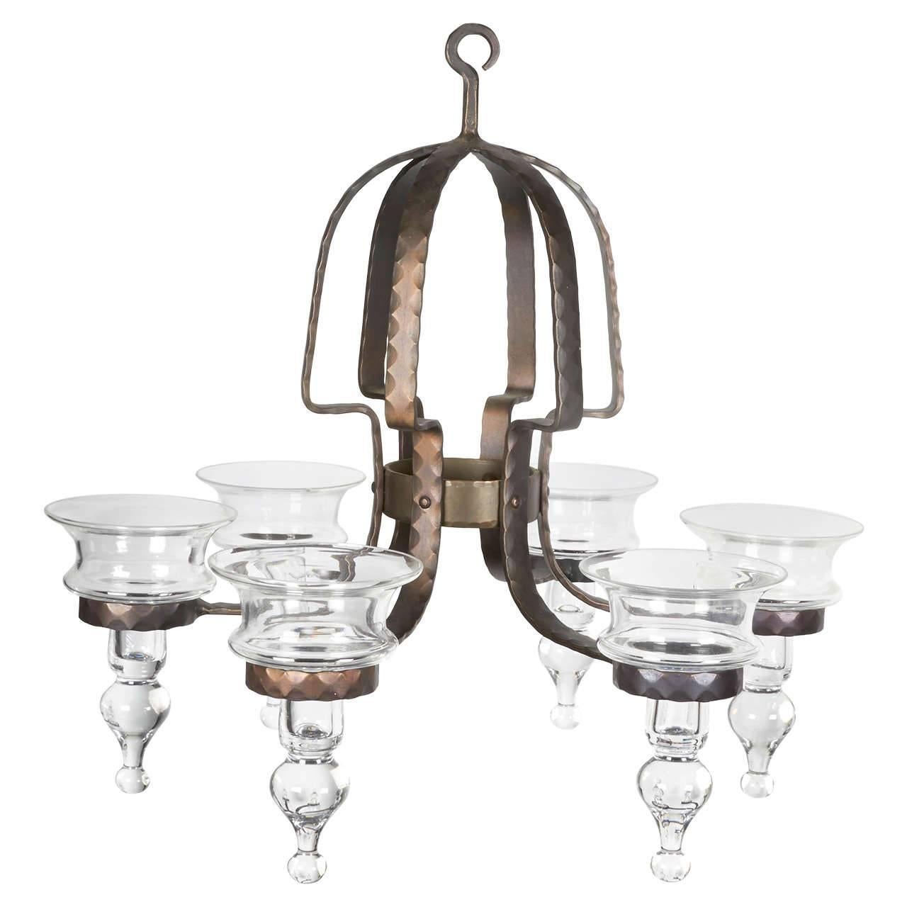 Hanging Candelabra by Erik Hoglund for Boda Nova Glassworks