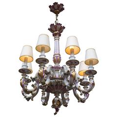 Capodimonte Italian Porcelain Eight-Light Chandelier 2