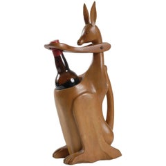 Vintage Wooden Kangaroo Bottle Holder, 1950s