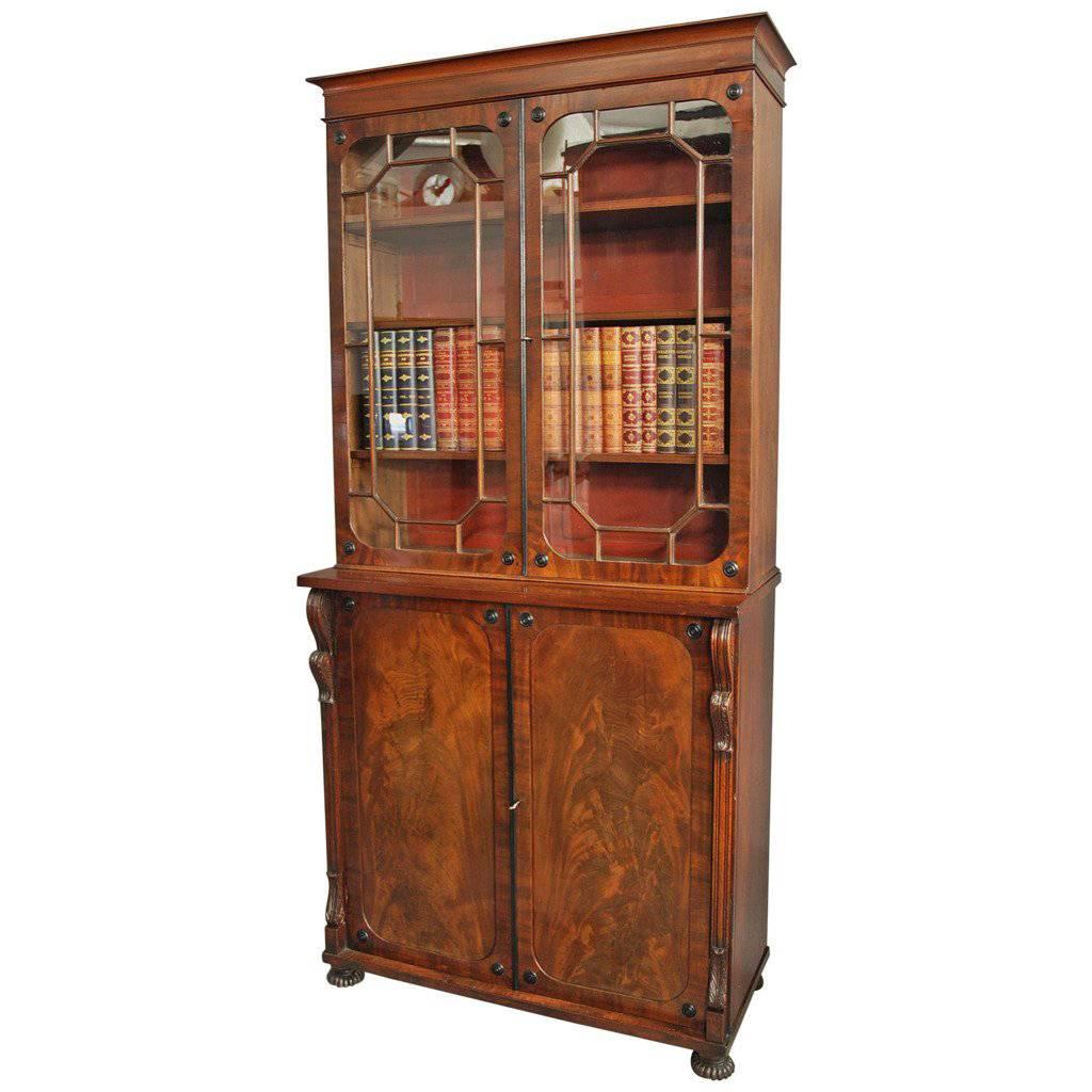 Early 19th Century Mahogany Glazed Bookcase For Sale