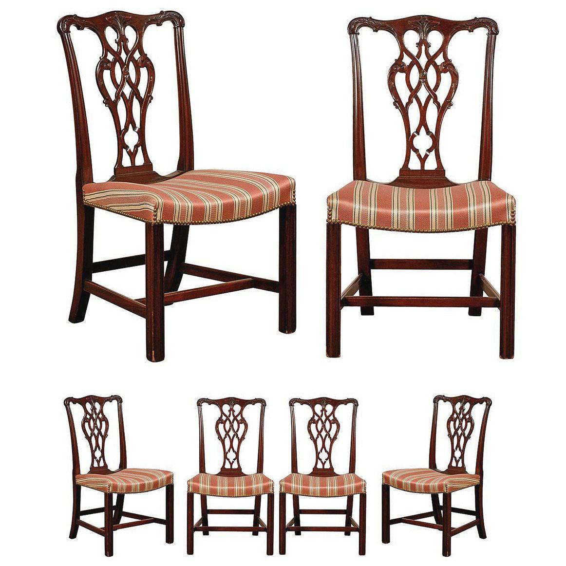 English Georgian Set of Six Dining Chairs, circa 1820
