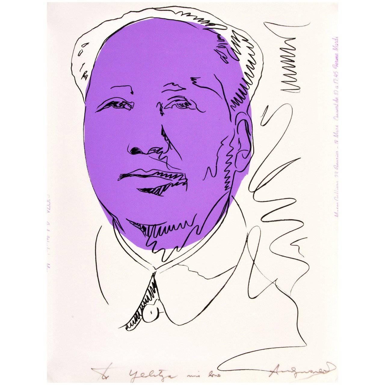 Rare Andy Warhol Signed "Mao" Exhibition Screenprint