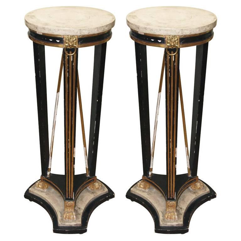 Pair of Period Directoire Pedestals / Selettes For Sale