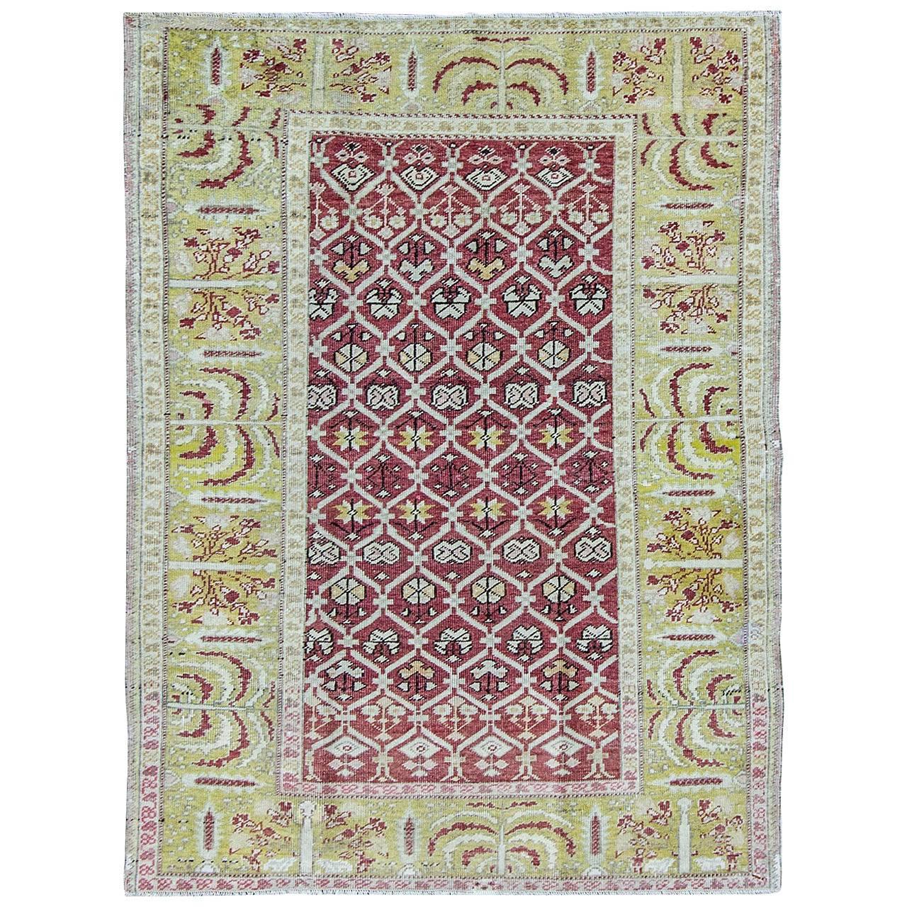 Tapis turc ancien d'Oushak, 101,6 x 165,4 cm, livraison gratuite