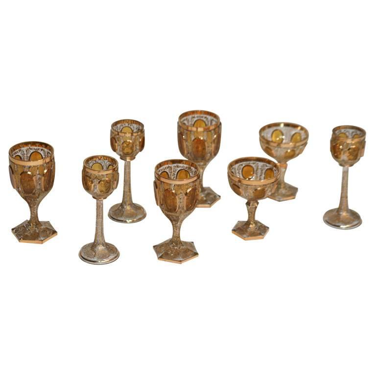 19th Century Moser Stemware Service for 12-36 Pieces