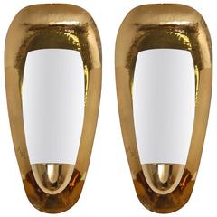 Hand-Hammered Brass Sconces Hand-Hammered Brass Sconces