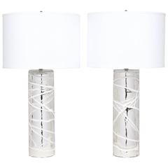 Pair of Murano Mercury Glass Lamps 11