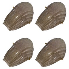Set of Four Wonderful Vintage Murano Glass Leaf Wall Lights
