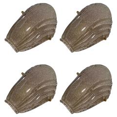 Set of Four Wonderful Vintage Murano Glass Leaf Wall Lights 4