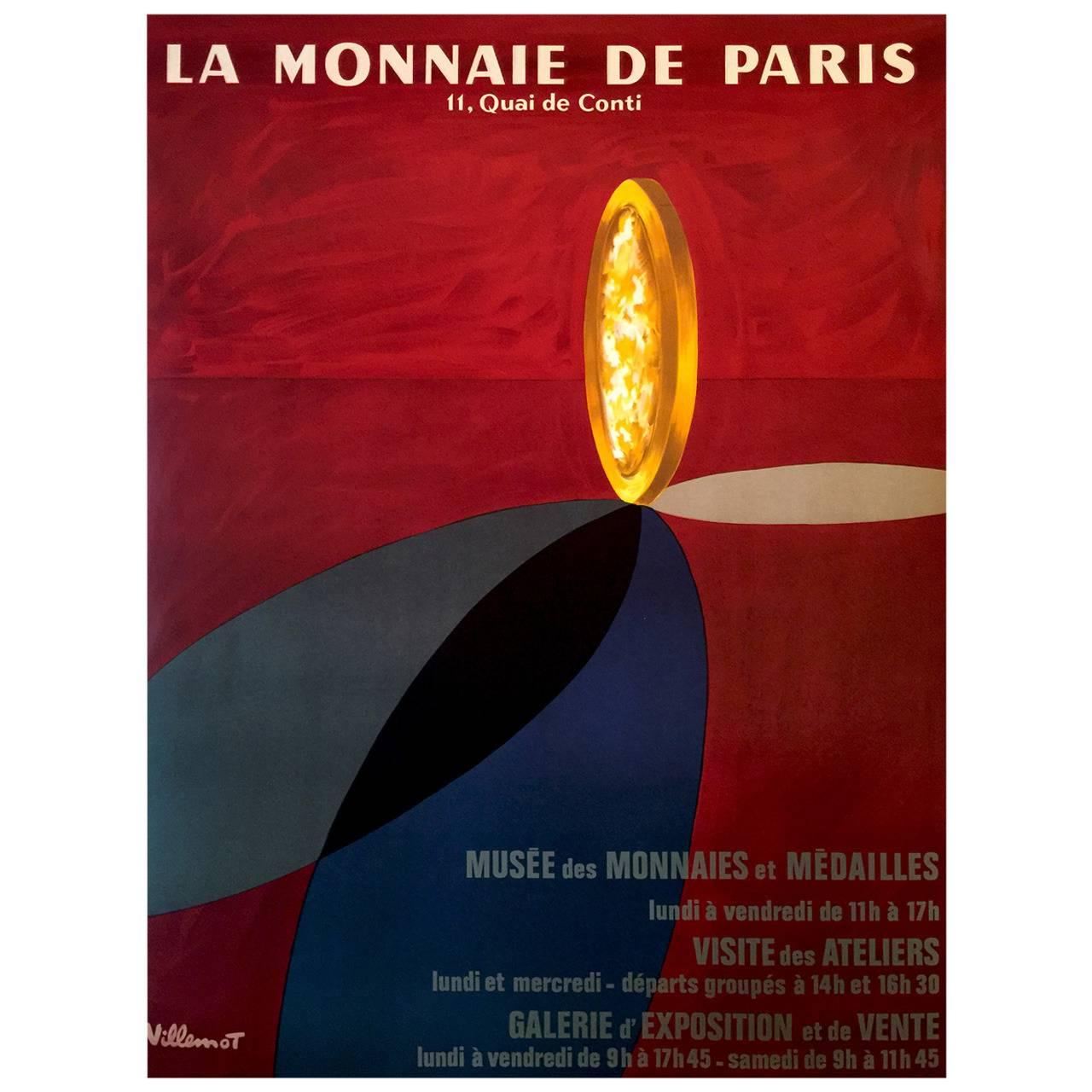 Modern Period French Advertising Poster for the Museum of Currency by Villemot For Sale