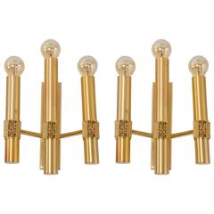 Pair of Stylish Brass Wall Sconces by of Angelo Brotto by Esperia 8